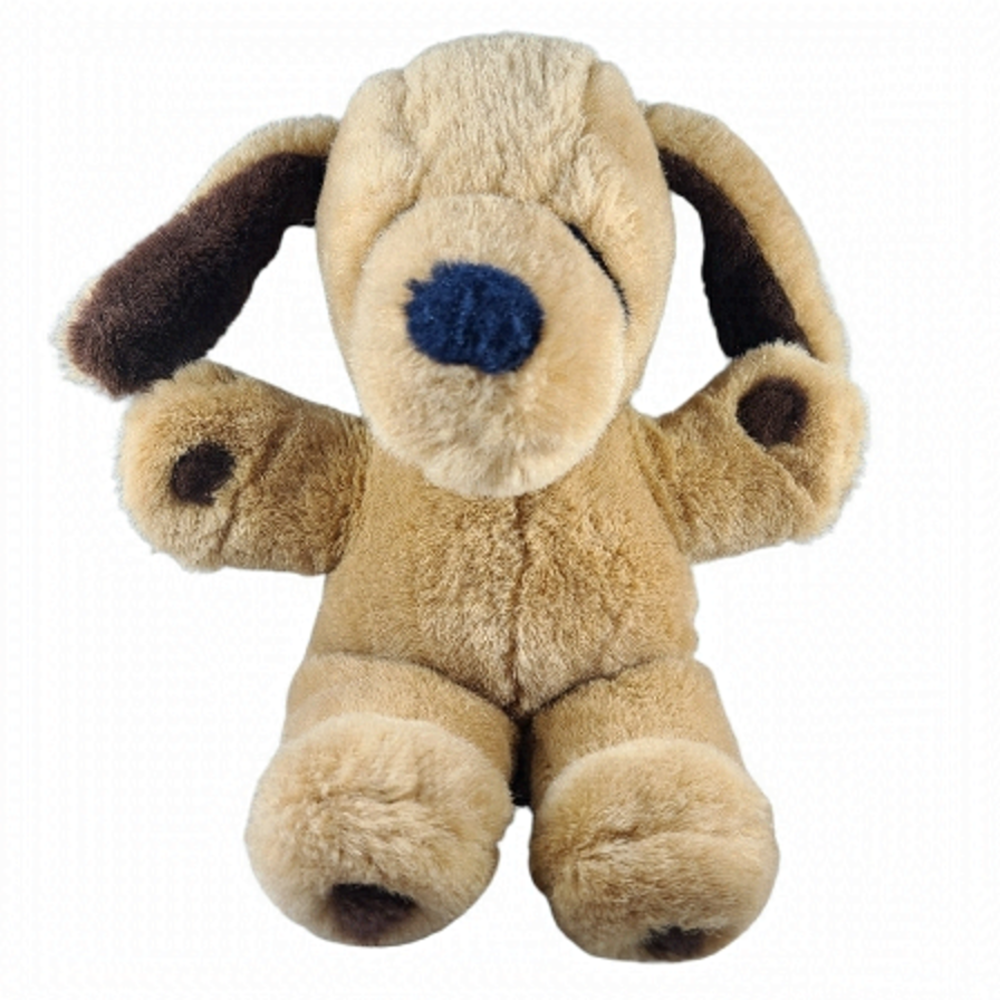 vintage 1979 - 83 Gund Stitch Puppy Dog 12" Plush Brown Teddy Stuffie Toy